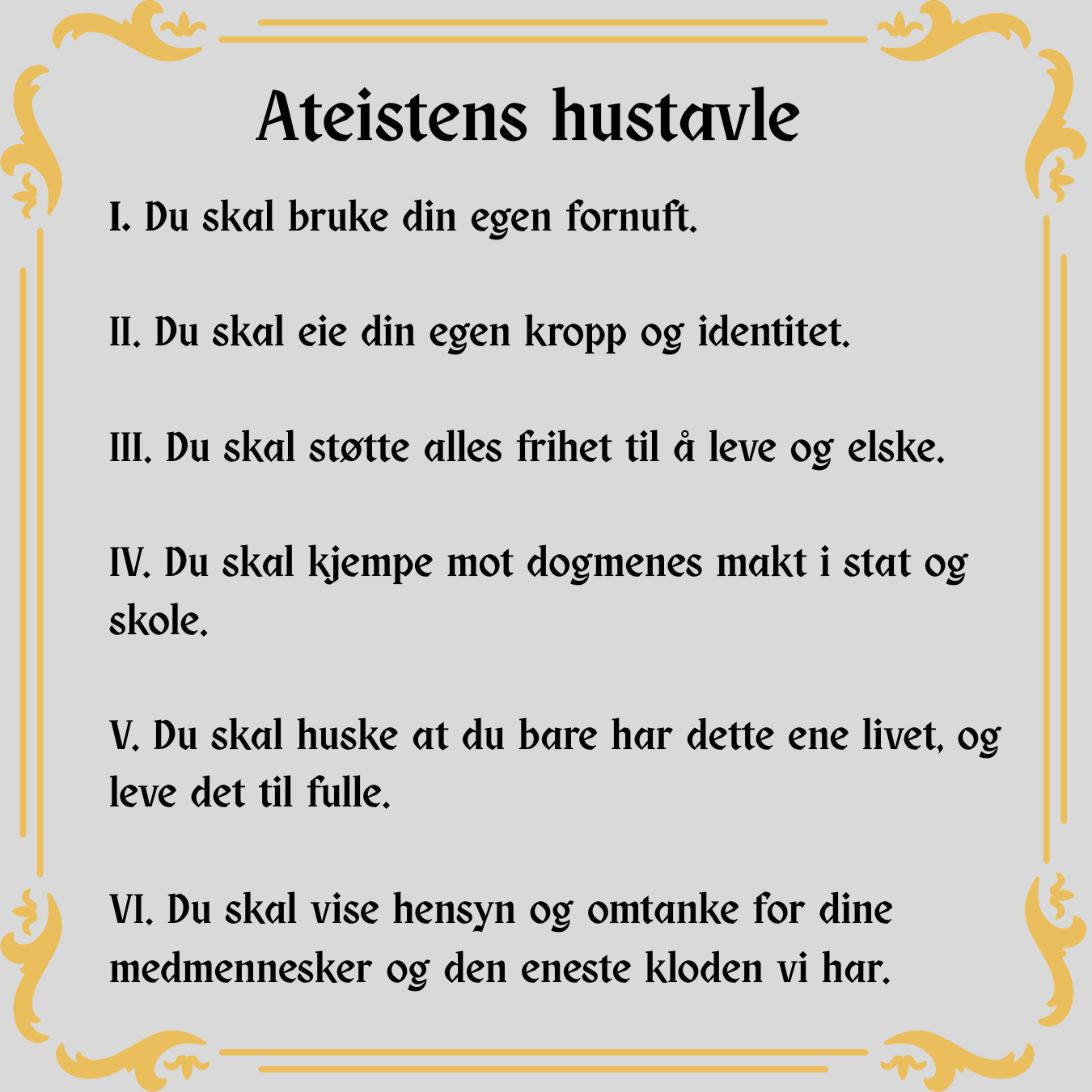 Ateistens hustavle